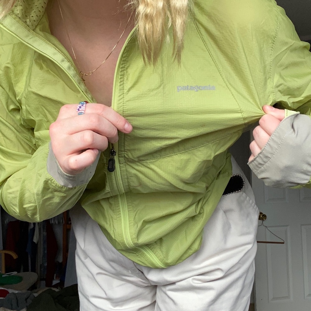 green patagonia hiking jacket